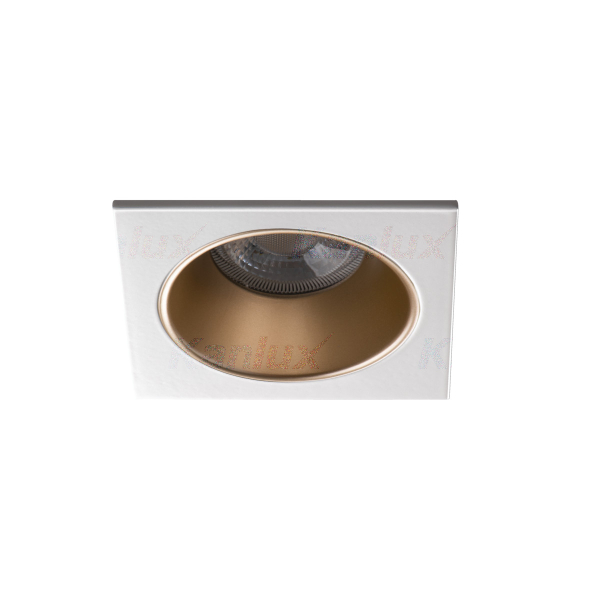 On order! / LED Recessed luminaire GLOZO DSL G/W / excl. Gx5,3/GU10 max 10W / white+gold / IP20 / 88 x 88 x 48 mm / mounting Ø75 mm / 5905339362124 / 03-6983