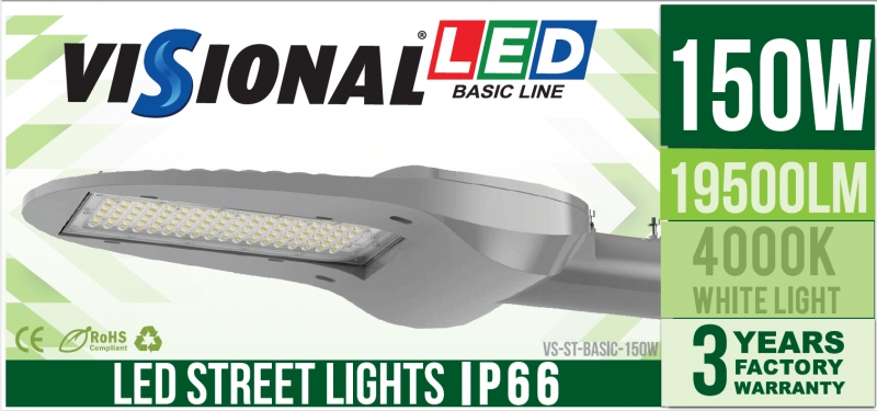 LED street lantern 150W / LED street lamp 150W / 19500Lm / 4000K - 840 / IP66 / PHILIPS LED diodes / 4751027178628 / 03-277