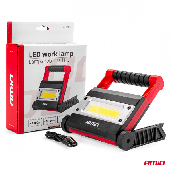 LED work lights / LED work light on tripod WT13 / COB LED diodes / battery powered 2200mAh / 1000lm / USB / 5903293028230
