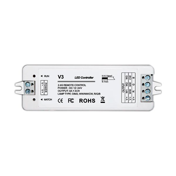 RGB Контроллер для LED ленты / Контроллер для многоцветной LED ленты / 3 зоны / 30м / 4A/CH / 144W/288W / 3800156663534 / 05-1010