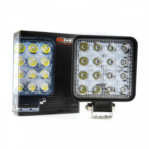 LED Darba lukturis / auto papildlukturis / EPISTAR LED diodi / 48W (16 x 3W) / 3900Lm / IP67 / 6000K - auksti balts / 5901958637865 / 04-365