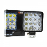 LED Darba lukturis / auto papildlukturis / EPISTAR LED diodi / 48W (16 x 3W) / 3900Lm / IP67 / 6000K - auksti balts / 5901958637865  :: Kvadrāta un apaļie lukturi