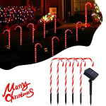 LED dekoratīvais Ziemassvētku apgaismojums - rotājums spieķa formā ar saules batareju / 37cm / IP65 / komplekts - 10gab. / 2000509534837 / 19-614 :: LED Ziemassvētku dekors
