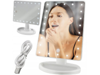  Spogulis make up ar apgaismojumu  / 4 x AA batarejas / 1,5V / USB-kabelis / 12,5/16,5/26 cm /  kantains /  5902802906519 / 70-1756 :: LED spoguļi ar apgaismojumu