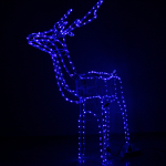 LED Ziemassvētku figūra - kustīgs briedis / ārejai un iekšējai izmantošanai / Ziemassvētku dekors / zils / augstums 110 cm / 230V-50Hz / 18W / IP44 / 264LED diodes / 2000509534936 / 19-620 :: Ziemassvētku dzivnieku LED dekorācijas