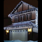 LED Ziemassvētku āra un iekštelpu lāstekas ar kristāliem / 300 LED diodi / auksti balta + zibspuldzes efekts / 13.66W / 15,2m / IP44 / savienojamā / 19-506 :: LED virtenes lāstekas iekštelpām un mājas fasādei