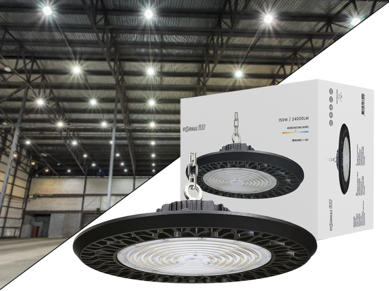 LED UFO 150W with PHILIPS diodes and LIFUD driver / 24000lm / 4000K / LED WAREHOUSE AND FACTORY LIGHT 150W / DIMMABLE 1-10V / NO FLICKERING / VISIONAL Professional / 5 years warranty / 4751027178444 / 03-351
