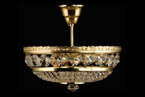 Pēc pasūtījuma!  Kristāla lustra / griestu lampa / Čehijas augstākās kvalitātes kristāla / Art. 302 000 003 GOLD :: Čehu kristāla lustras