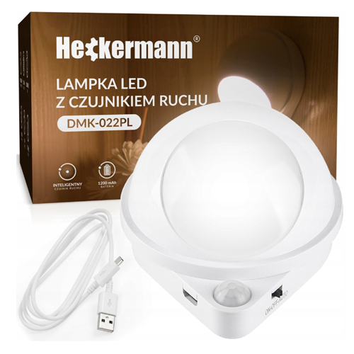 LED night light with motion sensor / 5V / USB / 3000-3200K - warm white / 360° / 5904507660017 / 70-231