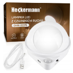 LED Naktslampa ar kustības sensoru / 5V / USB / 3000-3200K - silti balts / 360° / 5904507660017 / 70-231 :: LED naktslampas