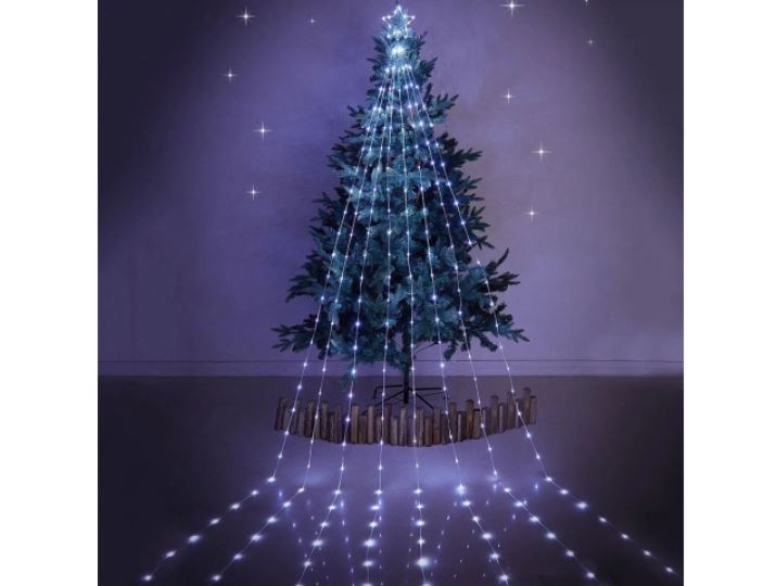LED Ziemassvētku iekštelpu un ārtelpu virtene ar zvaigzni egles dekorēšanai / 2.1m / 3.6W / IP44 / CW - auskti balts / 212 LED diodi / 2000509534851 / 19-616