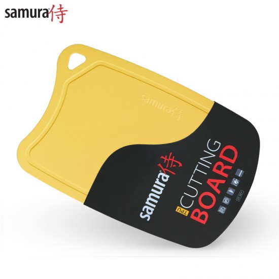 Pēc pasūtījuma! / Samura SF-02GR elastīgs termoplastisks virtuves dēlītis ar antibakteriālu pārklājumu (394x253x3mm) Dzeltena / 4751029321930