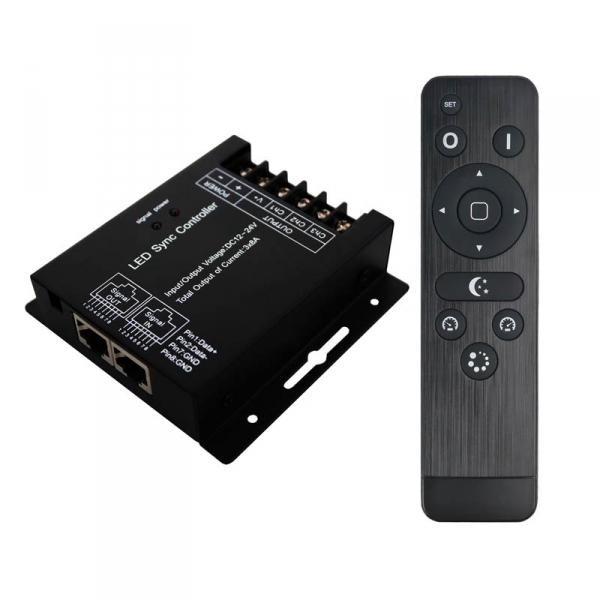 RGB Controller for LED strip with remote control / Controller for multicolor strip with remote control / 12V-24V / 8A / 9 buttons / VISIONAL VS-RFBT002-RGB / 4751027175535 / 05-082