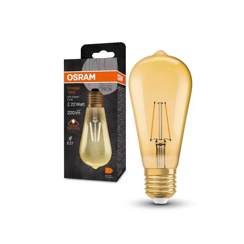 Vintage style LED bulb E27 / 2.5W / 220Lm / 300° / WW - warm white / 2400K / 4058075808706 / 20-025