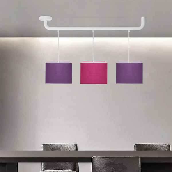 LED ceiling lamp BRIDGE / 3xE27 / with lampshades / fuchsia pink+purple / 2000509535650 / 70-734