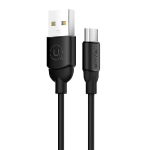 Universāls Micro USB uz USB Datu & Ātrās Uzlādes 2A kabelis / 1m / Melns / Usams / 6958444958705 / 07-055 :: Mobilo telefonu aksesuāri