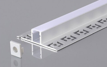Iebūvējams / zemapmetuma anodēts alumīnija profils ar matētu stiklu LED lentei ģipškartona plāksnēm, flīzēm / komplektā: stikls, gala vāciņi 2 gab. / HB-52.5X13.3 / 3m x 52.5mm x 13.3mm / 4752233008983 / 05-703 :: Trīsmetrīgie profiļi (3 metri)