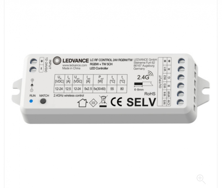 LEDVANCE LED RGBW/TW lentas kontrolieris / 24V / LC RF CONTROL / 4058075435834 / 20-7279