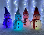 LED dekoratīvais Ziemassvētku apgaismojums - Sniegavīrs / RGB - daudzkrāsains / 21 cm / Ziemassvētku dekors / 2000509534561 / 19-587 :: LED Ziemassvētku dekors