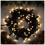 LED Ziemassvētku iekštelpu virtene / WW - silti balta / 200 LED diodi / 8,57W / 8 režīmi / 16m / IP44 / savienojamā / 2000002005025 / 19-520 :: LED Ziemassvētku virtenes