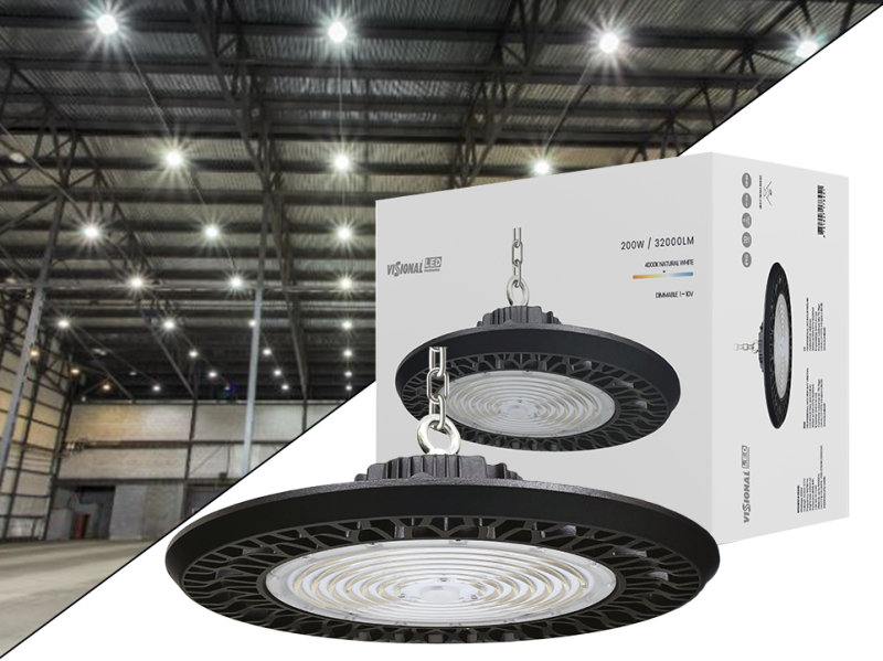 COMING SOON / LED UFO 200W with PHILIPS diodes and LIFUD driver / 32000lm / 4000K / LED WAREHOUSE AND FACTORY LIGHT 200W / DIMMABLE 1-10V / NO FLICKERING / VISIONAL Professional / 5 years warranty / 4751027178451 / 03-352