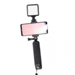 LED Lampa ar pašbilžu nūju Ø 4 cm / 19cm /  49 diodes / 800 lm / Селфи лампа / Ring lamp / 2xAA / 4752233007849 / 06-411  :: LED Apgaismojums fotografēšanai / Selfie