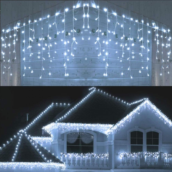 LED Christmas garland icicles for outdoors and indoors 5x0.7m / 216 diodes / CW - cold white / 19-385 / 4752233007061