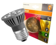 OSRAM LED spuldze E27 / 5W / 20° / zaļa / 4008321924865 / 20-0151 :: OSRAM / LEDVANCE  LED spuldzes