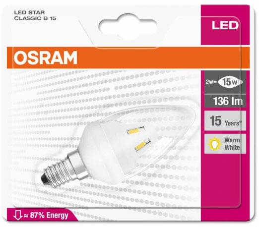 OSRAM LED лампа E14 / 2W / 136Lm / 2700K / WW - теплый белый / 4052899911253 / 20-0026