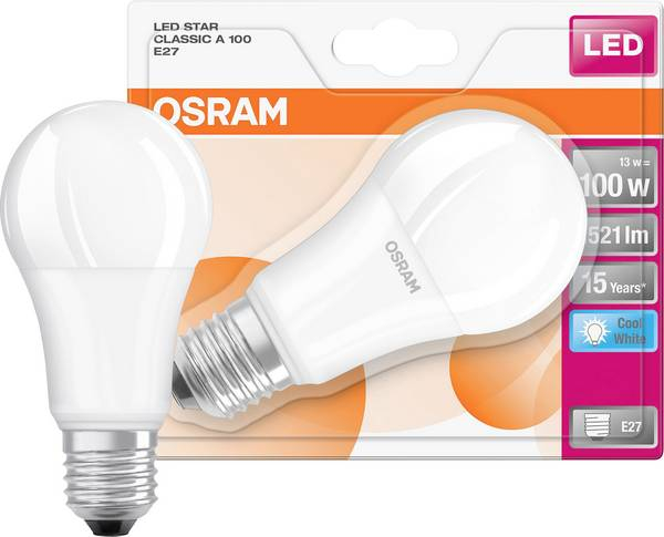 OSRAM LED spuldze E27 / 8.5W / 806Lm / 200°/ 2700K / 4052899149229 / 20-0294