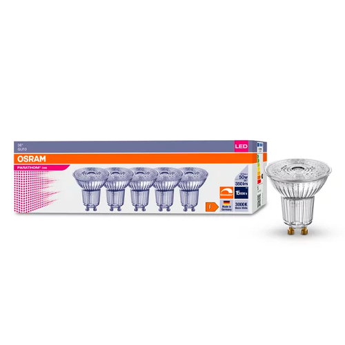 OSRAM Set of LED bulbs (5 pcs.)  GU10 / 4.5W / 350Lm / 36° / 3000K / WW - warm white / PARATHOM DIM PAR16 / 4058075608276 / 20-1203