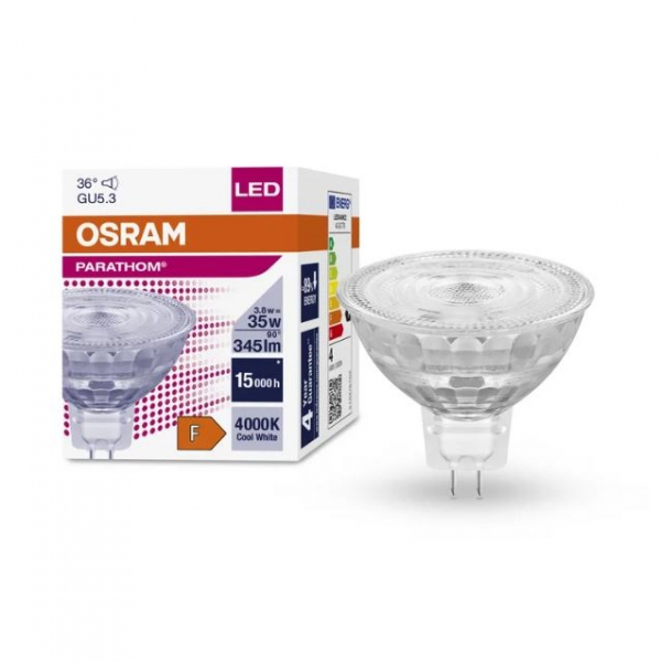 OSRAM LED spuldze MR16 / GU5.3 / 3.8W / 345lm / 36° / NW - neitrāli balts / 4000K / 4058075796676 / 20-1162
