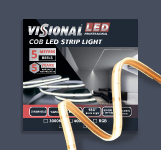 COB LED LENTE 12V / 14W/m / 3000K / WW - silti balta / 1380lm/m / CRI >97 / DIMMABLE / IP20 / VISIONAL PROFESSIONAL / 5m iepakojumā / Nepārtraukta izgaismojuma LED lente / bez punktiem / 4752233010092 / 05-9504 :: LED lentes silti balta krāsā