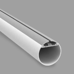 Virsapmetuma apaļš anodēts alumīnija profils ar matētu stiklu 1-2 LED lentes rindām ģipškartona plāksnēm, flīzēm, mēbelēm utt. / komplektā: stikls, vāciņi 2 gab. / HB-30D / 3m x ø30mm x 20mm / 4752233009621 / 05-769 :: Trīsmetrīgie profili (3 metri)
