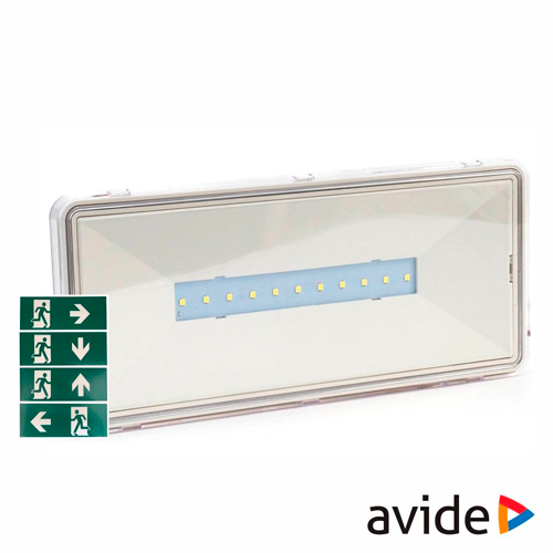 LED emergency exit light 2.8W / 80Lm / IP65 / 230V / 6000K - cold white / LED Emergerncy light / Emergency exit / Avide / 5999097926742 / 10-4181