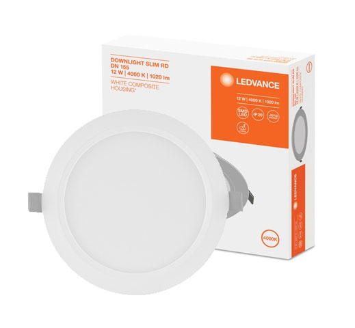 LEDVANCE recessed luminaire / 12W / 4000K / 1020 lm / DOWNLIGHT SLIM DN 155 / 4058075079052 / 20-6950