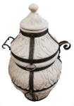 IZPĀRDOŠANA! Keramiskā krāsns - tandirs ĀZIJA WHITE 100 litri. Dāvanā - Dekoratīva keramikas flīze - paliktnis / 12 iesmi /1 iesmu turētājs režģis / Mangals, grils, kūpinātava, krāsns = Tandirs (4in1) / 08-227 :: Tandirs