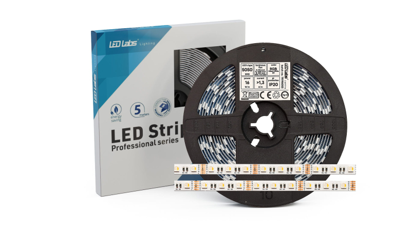 LED лента 5050 / RGBNW - разноцветная + нейтральный белый / IP20 / 16Вт/м / 60 светодиодов/м / 5903175317056 / 05-3924