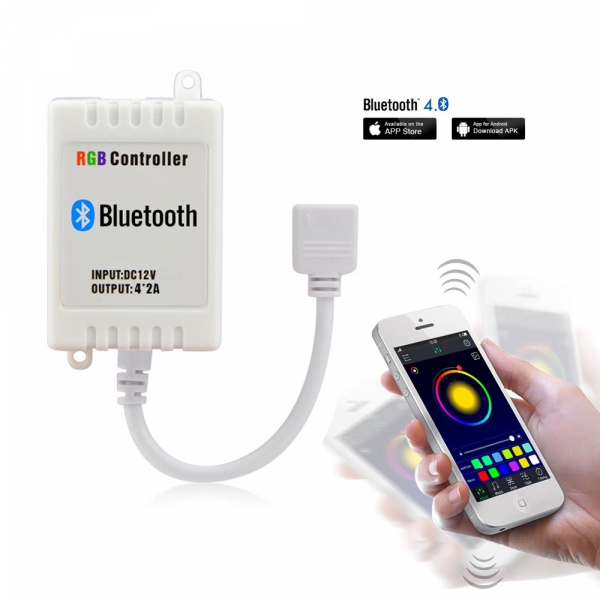 RGB LED lentes kontrolieris ar Bluetooth / Daudzkrāsainas LED lentes kontrolieris ar Bluetooth / <1W / DC12V / 4751027175603 / 05-097