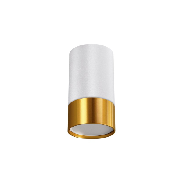 On order! / LED Surface lamp PUZON DWL / excl. GU10 max 35W / IP20 / white+gold / Ø55x 100 mm / 5901477341229 / 03-8131