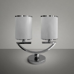 SUPER AKCIJA -50% / Galda lampa / silver / 2 auduma plafoni (halogēnspuldze E14 max 40W - nav iekļautas)  / 1Z011L200 / 2000002005810 / 06-2413 :: LED Galda lampas